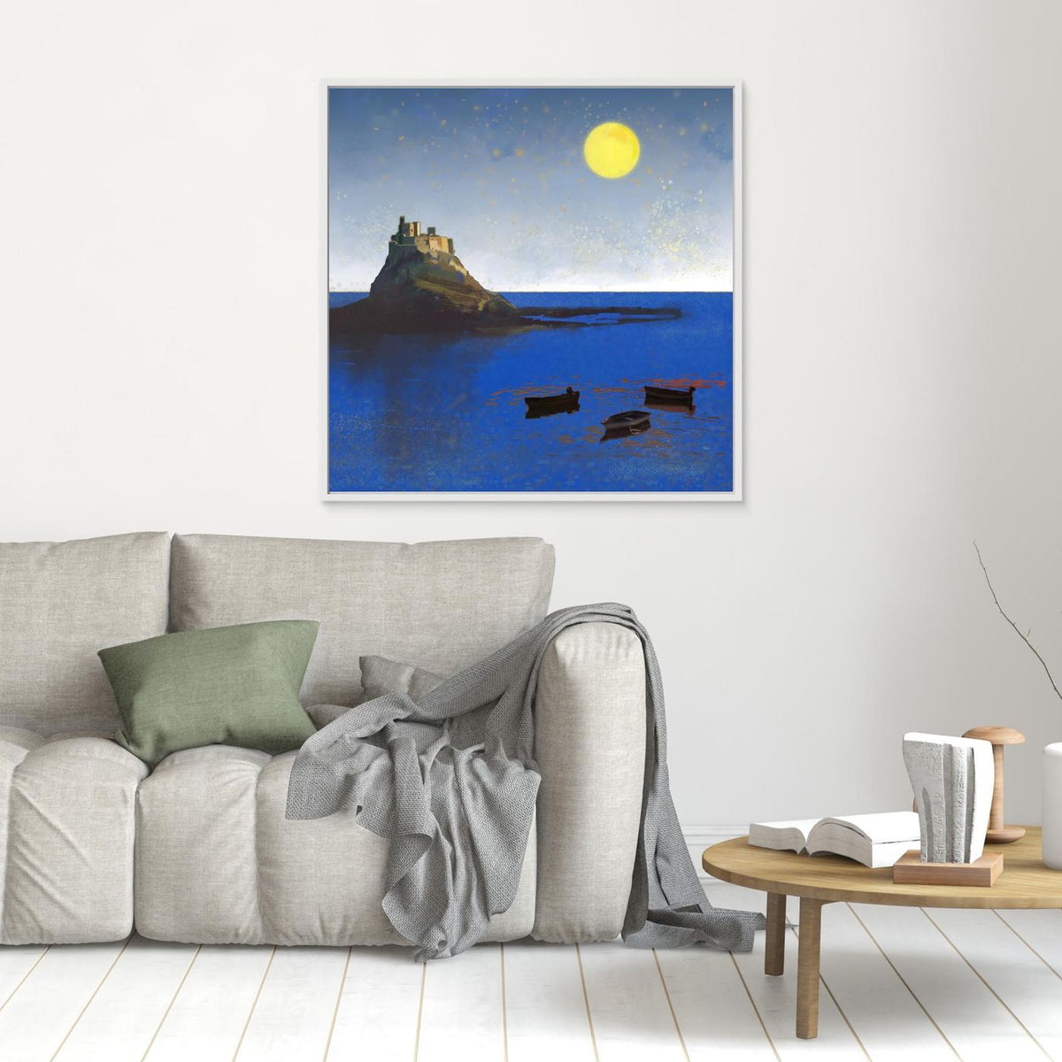 Holy Isle, Lindisfarne Framed Canvas Print