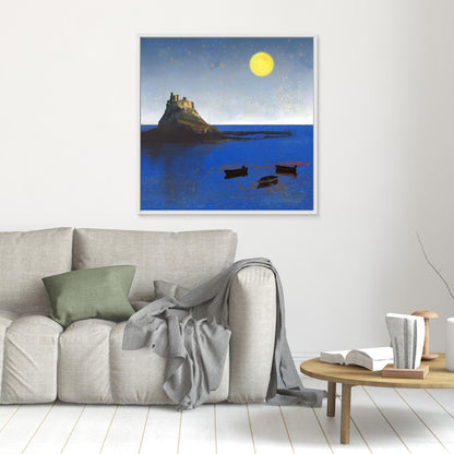 Holy Isle, Lindisfarne Framed Canvas Print