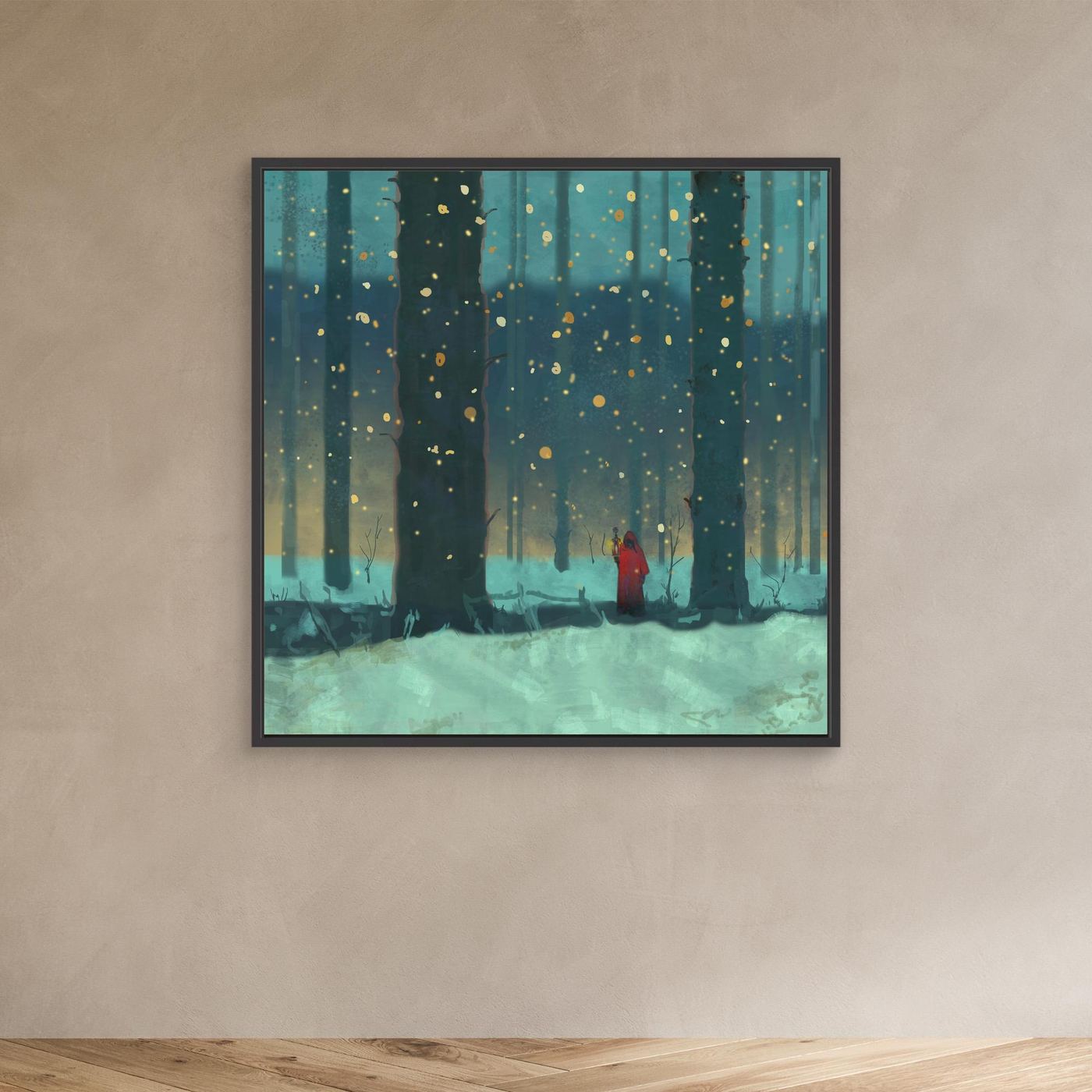 Hermit in the Forest — Framed Canvas Print