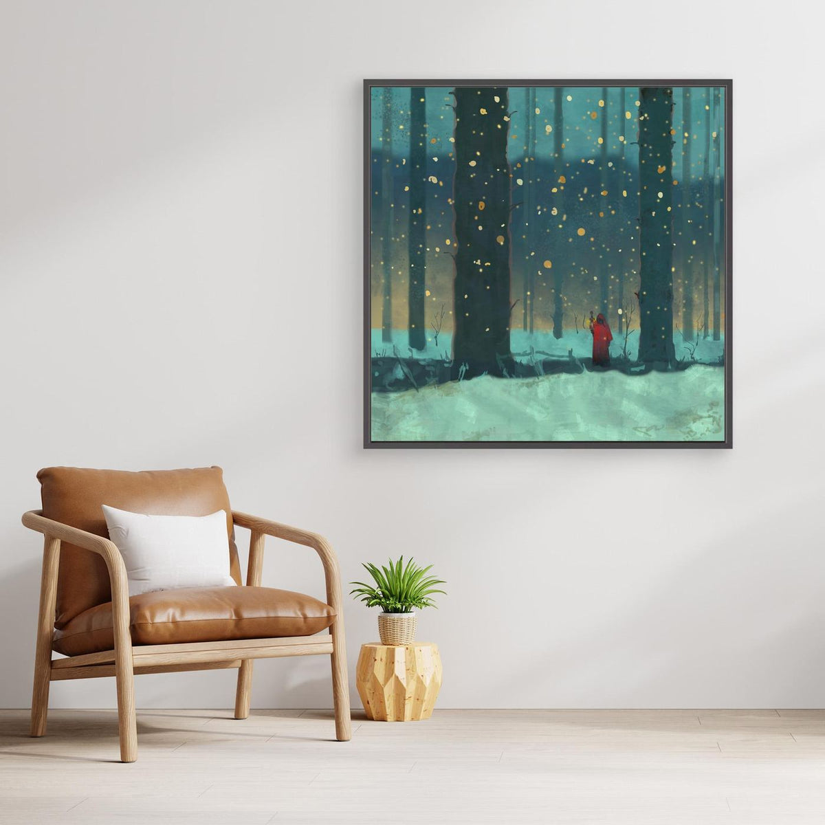 Hermit in the Forest — Framed Canvas Print