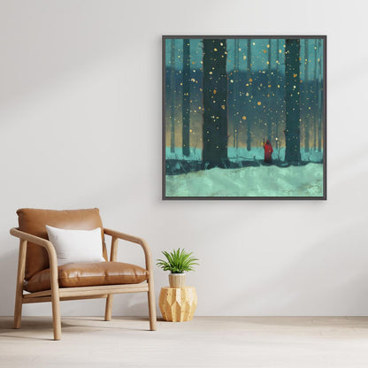 Hermit in the Forest — Framed Canvas Print