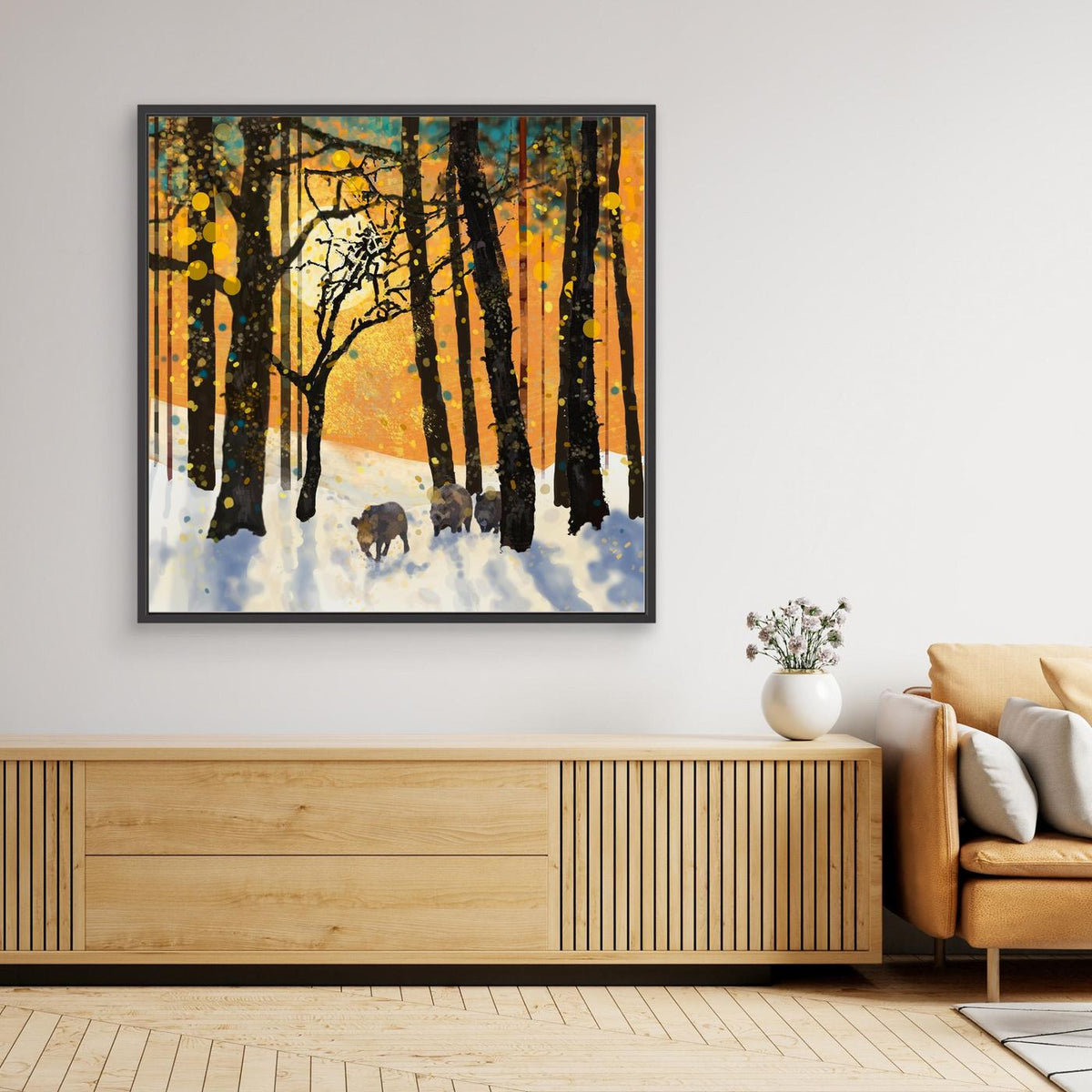 Forest Boars in Snow