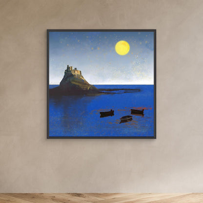 Holy Isle, Lindisfarne Framed Canvas Print