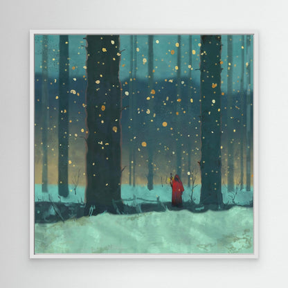 Hermit in the Forest — Framed Canvas Print