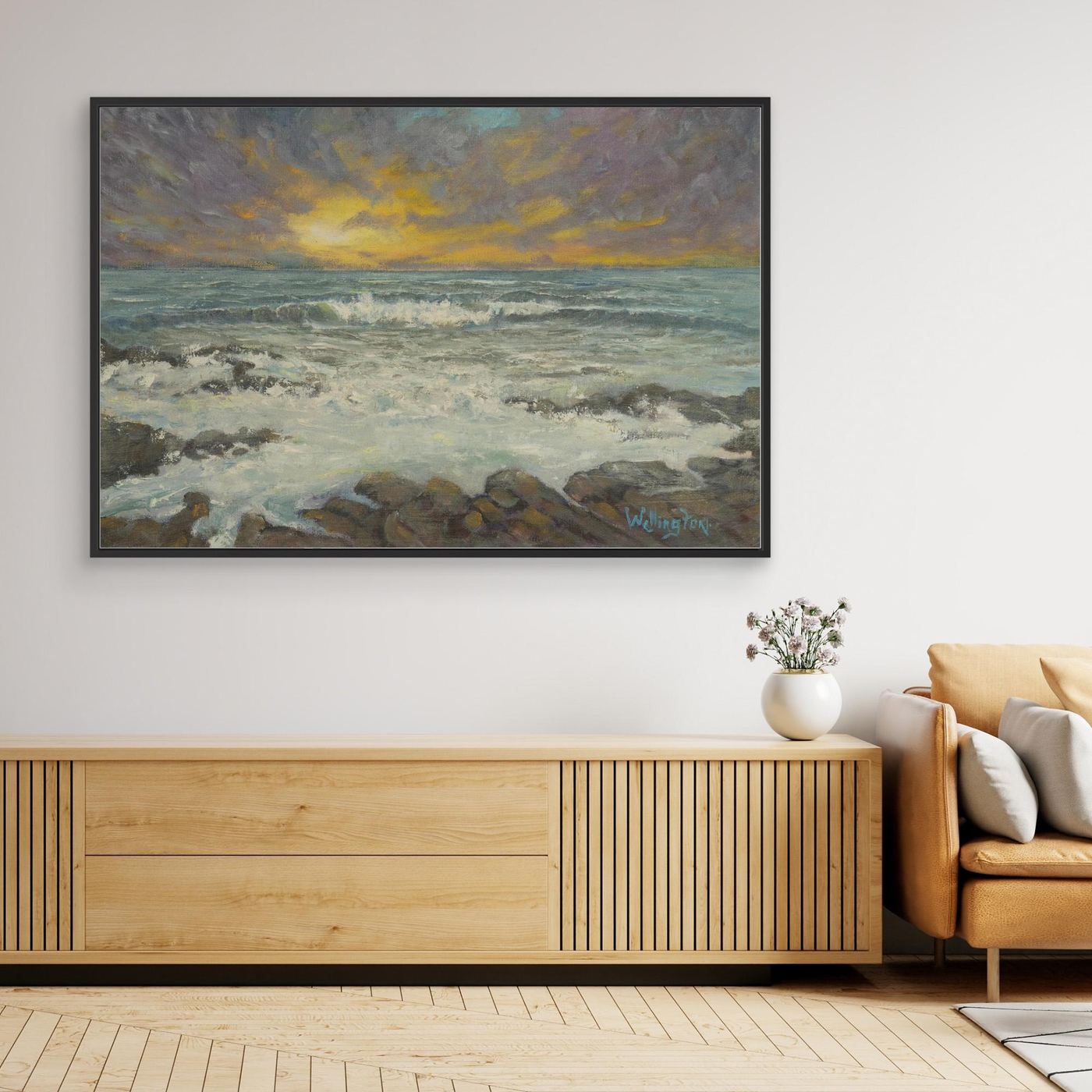 Where the Light Returns – Framed Canvas Seascape Print