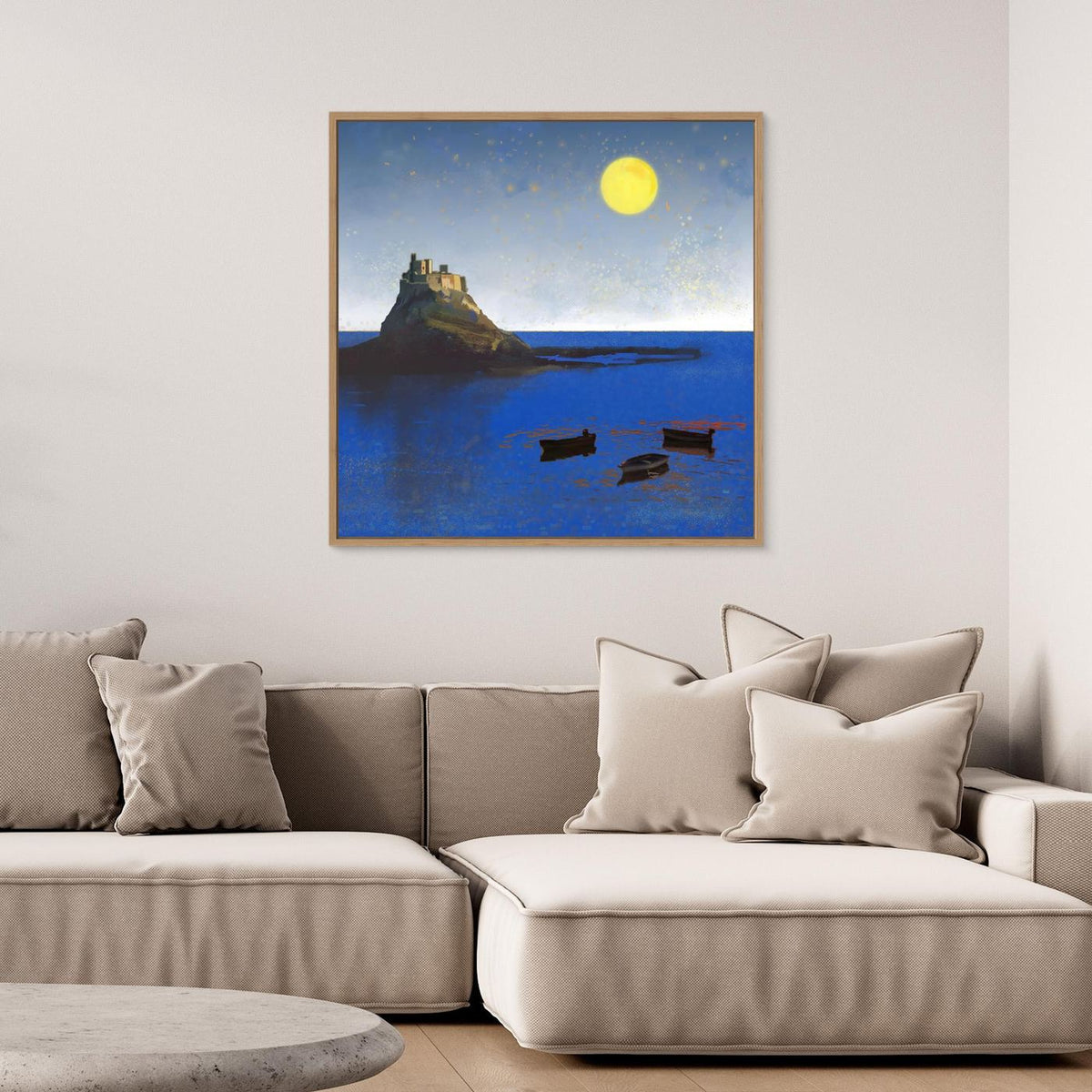 Holy Isle, Lindisfarne Framed Canvas Print