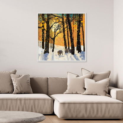 Forest Boars in Snow