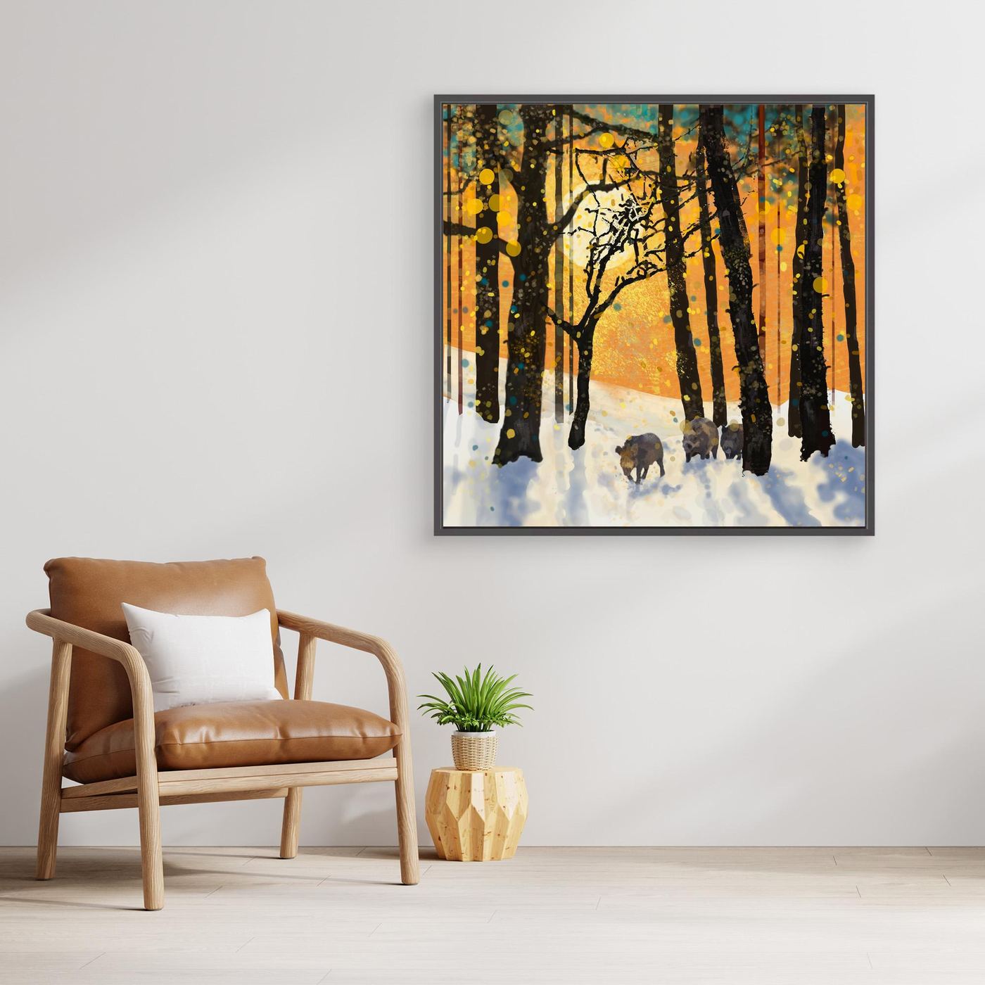 Forest Boars in Snow
