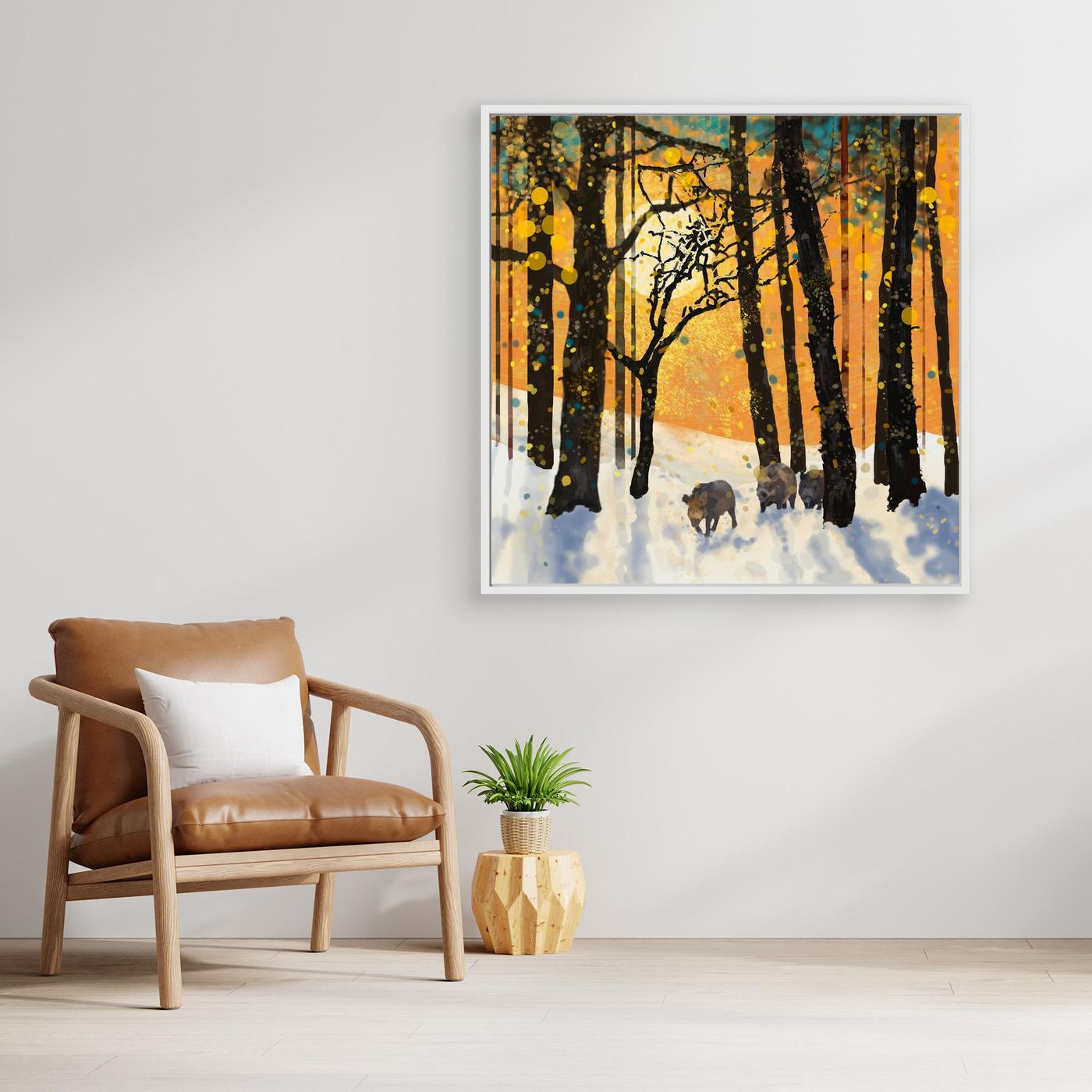 Forest Boars in Snow